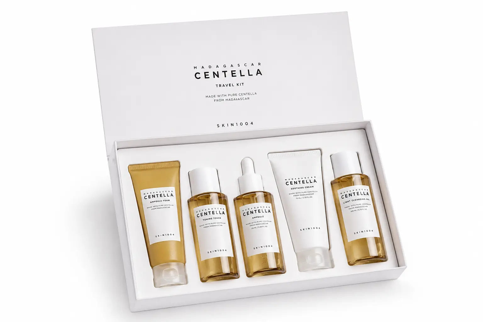 ערכת טיפוח קוריאנית Centella עם כל מה שצריך ללחות, ניקוי והרגעת העור – בגודל מושלם לנסיעות Velin